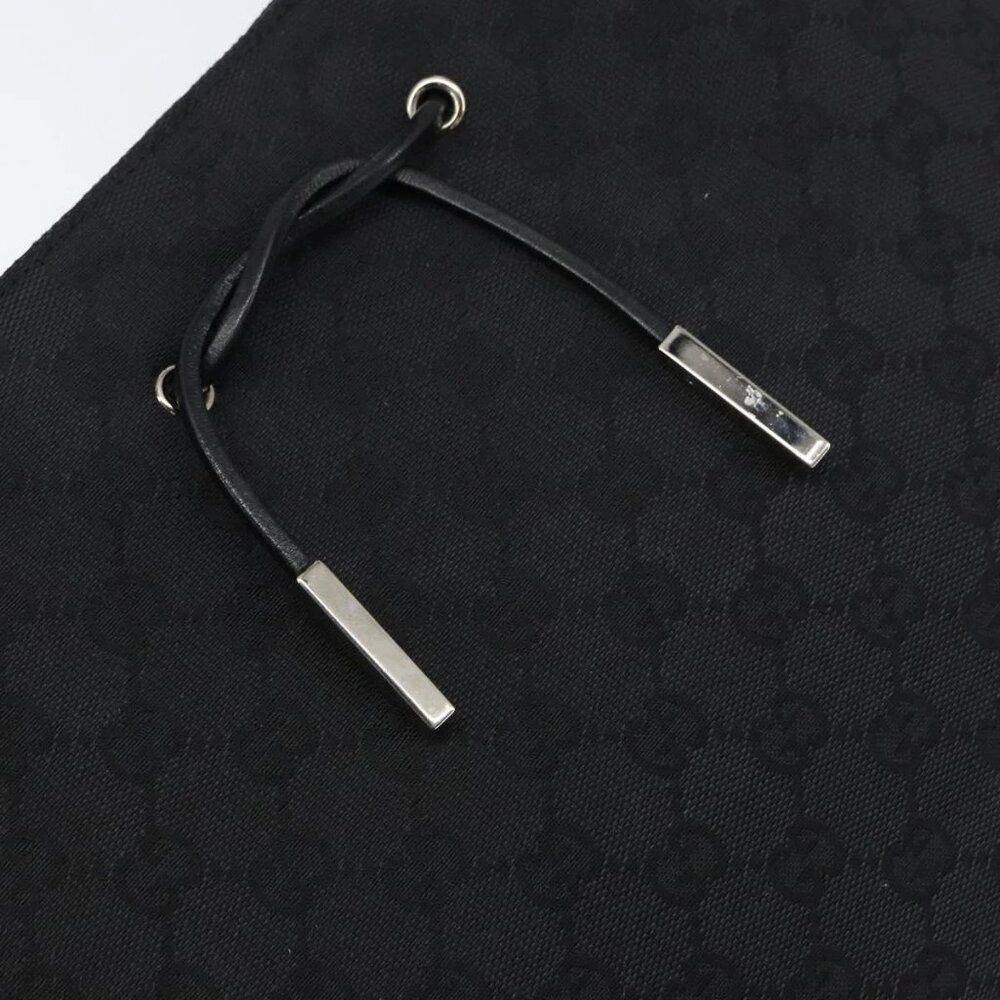 GUCCI GG Canvas Tote Bag Black Gold 002 1053 Auth bs32057 - Picture 10 of 16
